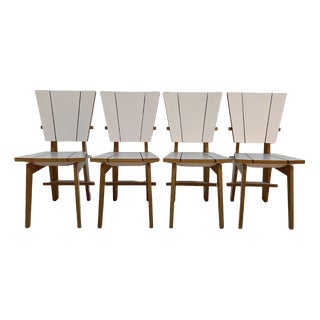 Norwegian Dining Chairs with Geometric Design, 1980s, Set of 4 For Sale