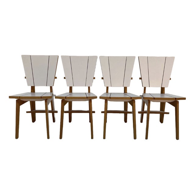 Norwegian Dining Chairs with Geometric Design, 1980s, Set of 4 For Sale