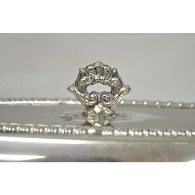 Vintage Victorian Silver Plated Repousse Covered Butter Dish W/ Glass Liner For Sale - Image 10 of 16