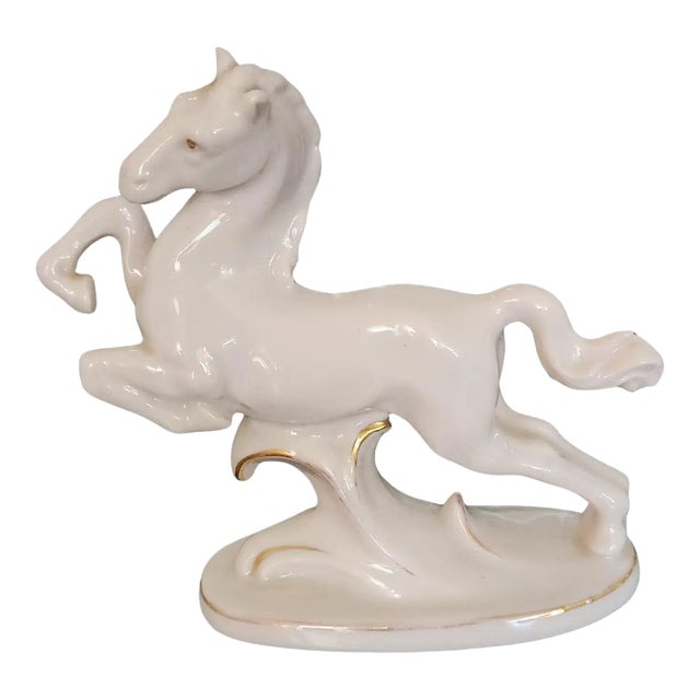 Antique Porcelain Horse Gold Trim Erphila Germany For Sale