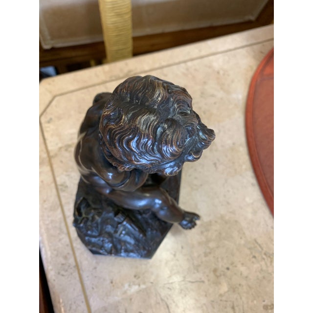 Bronze Vintage Bronze Cherub Figure For Sale - Image 8 of 11
