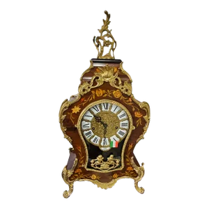 New Franz Hermle Mantel Clock in DeArt Italian Fine Marquetry and Ormolu Body