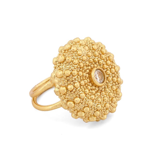 Contemporary Celestial Sunburst Gold Adjustable Ring, Size 4 For Sale - Image 3 of 10