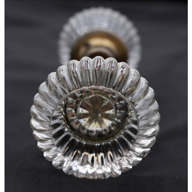 Pair of Vintage Fluted Clear Glass Door Knobs For Sale - Image 4 of 5