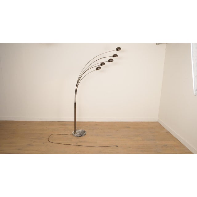 Stone Vintage Swedish Floor Lamp in Chrome and with Marble Foot from Cottex For Sale - Image 7 of 16