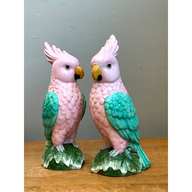 Vintage Ceramic Parrot Figurines - Pair For Sale In West Palm - Image 6 of 12