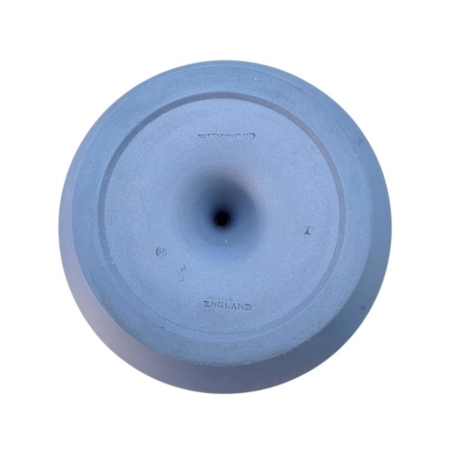 Wedgwood Blue Jasperware Grapevine Pedestal Compote Dish England Classical Relief 6" For Sale - Image 12 of 14