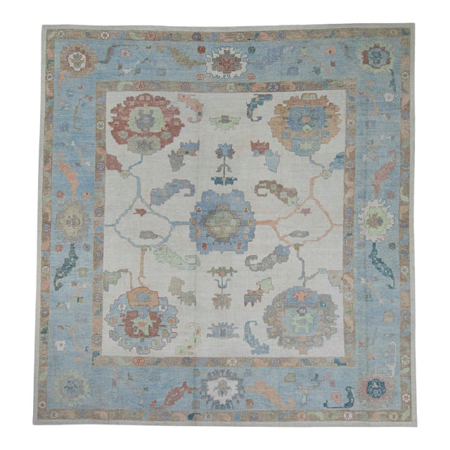 Turkish Oushak Square Rug 13'5" x 14'3" #20430 For Sale