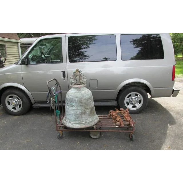 19th Century 19th Century Vintage Monumental Thai Bronze and Iron Temple Bell For Sale - Image 5 of 11