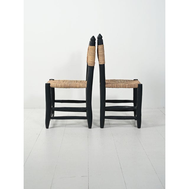 Moroccan Wooden Chairs, 1960s, Set of 5 For Sale - Image 4 of 14