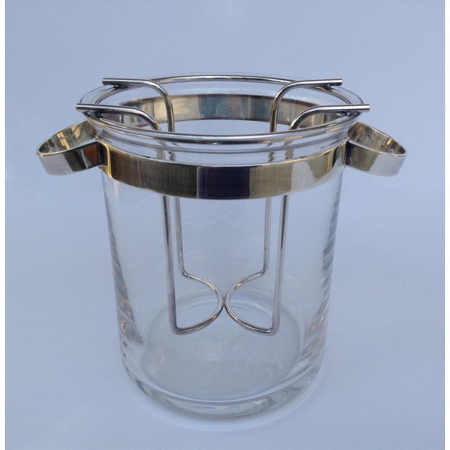 Gorham Silver Plated Handled Modern Ice Bucket, Wine Bottle Holder