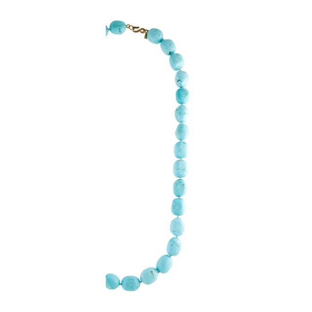 60s Kenneth Lane Necklace Turquoise Blue Stone Bead Jay KJL Vintage For Sale - Image 9 of 12
