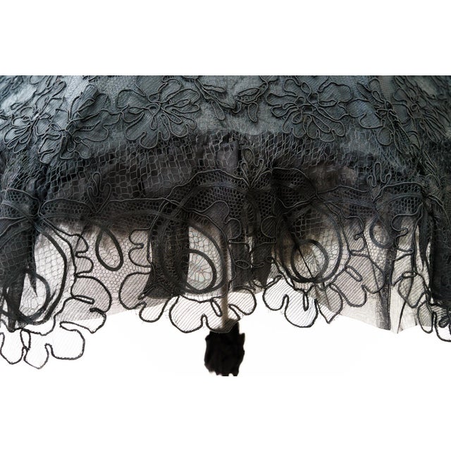 Black Parasol in Silk and Fabric, 1920s For Sale - Image 8 of 18