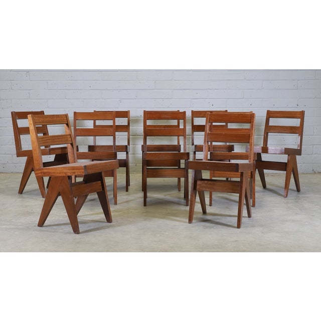 Brown French Dining Chairs, 1960s, Set of 10 For Sale - Image 8 of 8