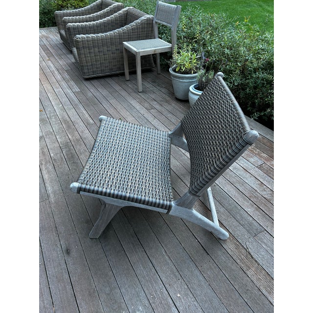 Co9 Design Arden Adirondack Chair, Natural Teak With Grey Wicker For Sale - Image 12 of 12