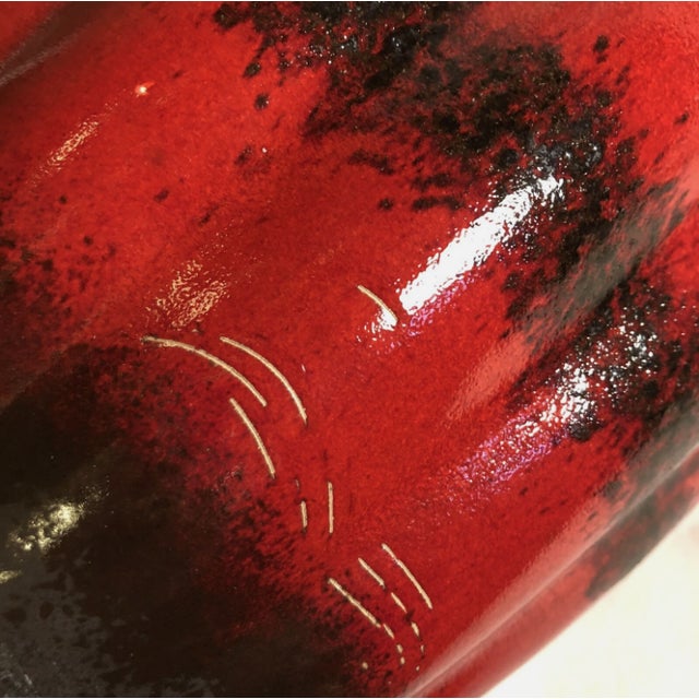 Mid 20th Century Mid Century West German Lava Texture Glaze Scheurich Vase For Sale - Image 5 of 7