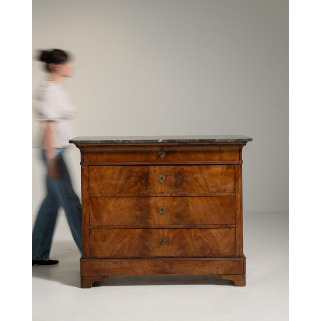 19th Century Biedermeier Chest of Drawers with Marble Top For Sale - Image 12 of 16