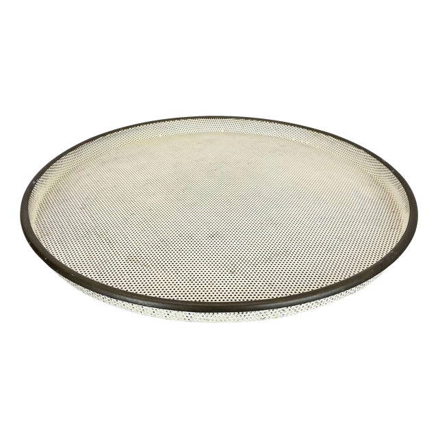 Large Vintage Metal Brass Tray in the style of Mathieu Matégot, 1950s For Sale