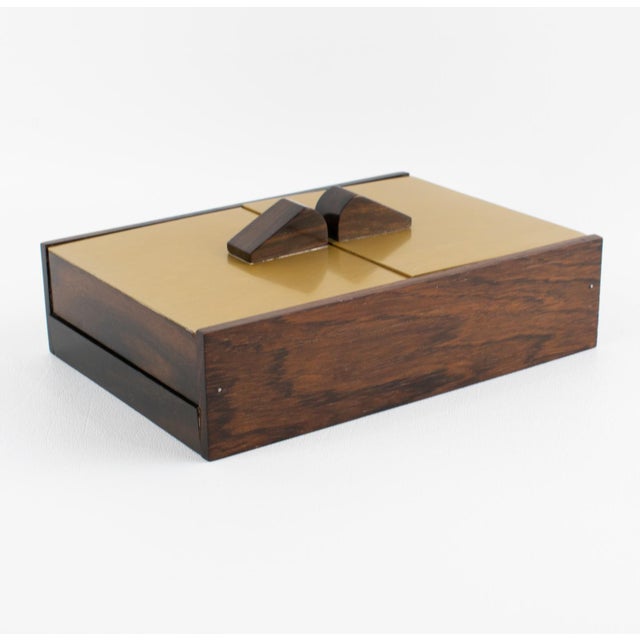 Mid Century Modern Gilded Aluminum and Macassar Wood Box, circa 1960 For Sale - Image 11 of 11