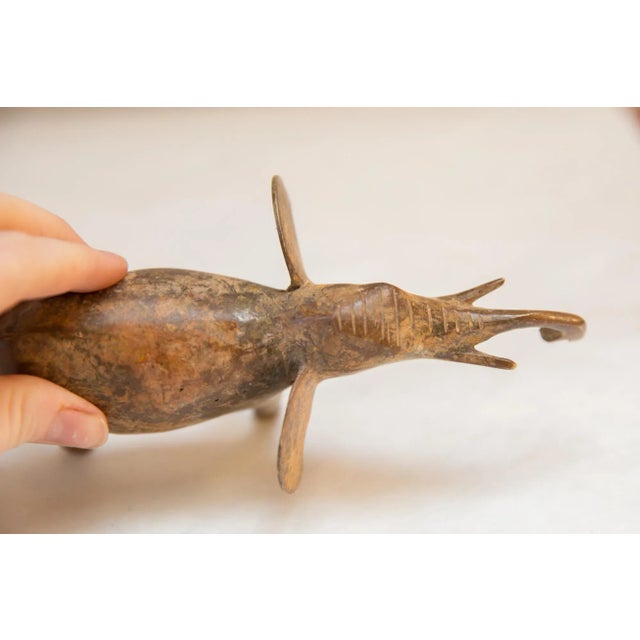 Mid 20th Century Vintage African Light Patina Elephant Trunk Up For Sale - Image 5 of 7