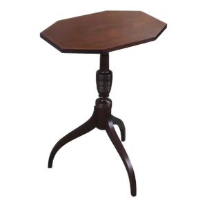 Vintage Late 20th Century Biggs Old Sturbridge Village Federal Mahogany Spider Leg Candle Stand