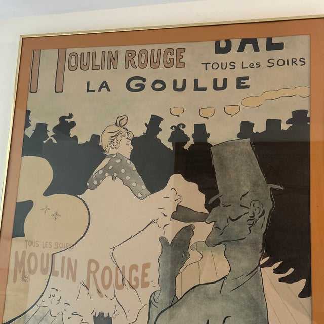 Vintage 1960s-70- Framed Reprint of Toulouse Lautrec’s “Moulin Rouge” For Sale In Chicago - Image 6 of 8