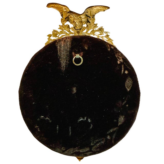 Early 20th Century Miniature Napoleon Portrait on Ceramic in Imperial Eagle Faux-Gilt Frame For Sale - Image 13 of 14