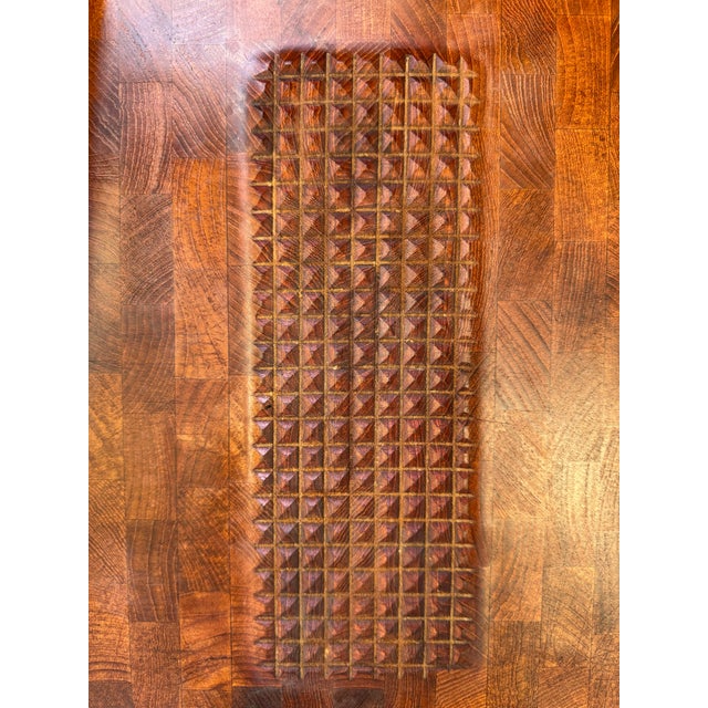 Mid-Century Modern Mid 20th Century Danish Modern Digsmed End-Grain Teak Board, Denmark For Sale - Image 3 of 9