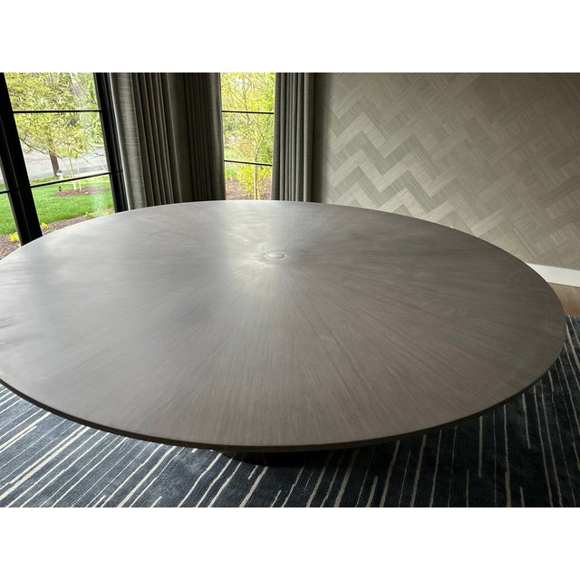 Contemporary 84" Round Dining Table Attributed to EJ Victor For Sale - Image 3 of 5
