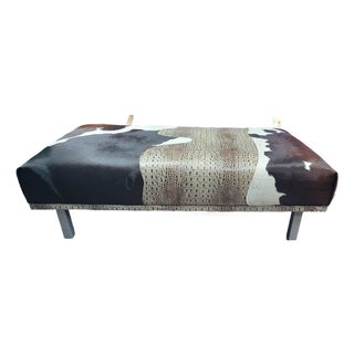 1990s Over Sized Leather Ottoman For Sale