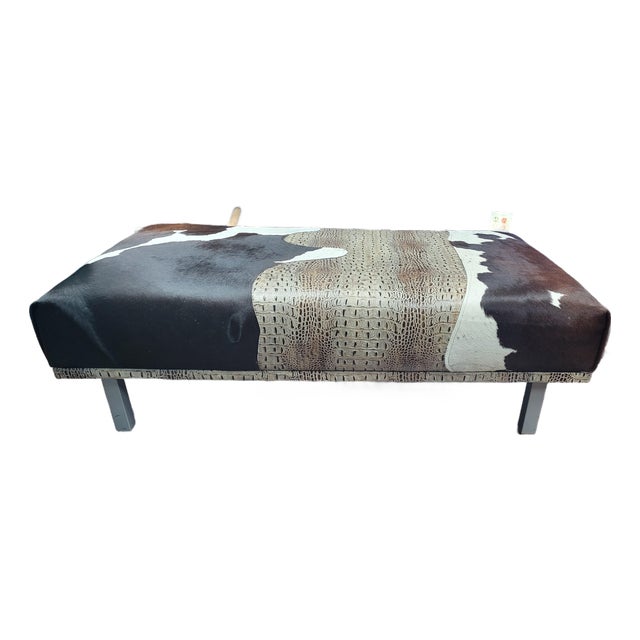 1990s Over Sized Leather Ottoman For Sale