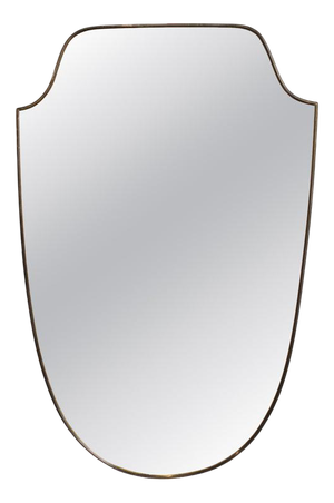 Vintage Italian Wall Mirror with Brass Frame by Gio Ponti, 1960s