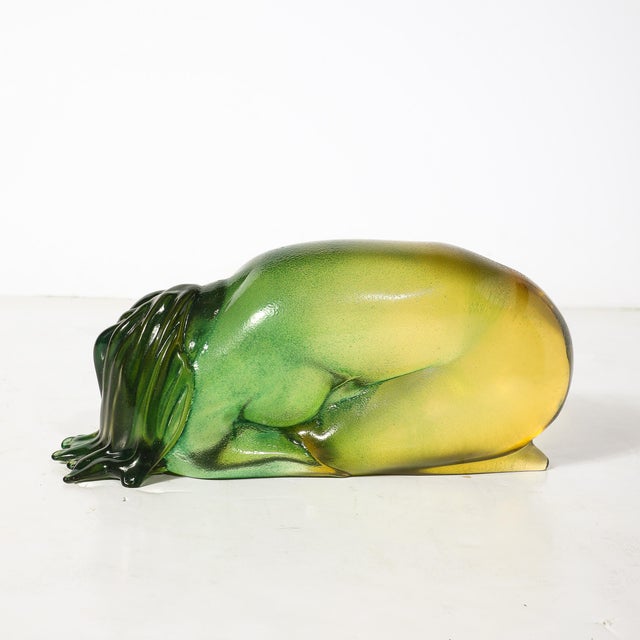 This exquisite hand-blown Murano glass sculpture by Giancarlo Signoretto captures the human form with a strikingly...