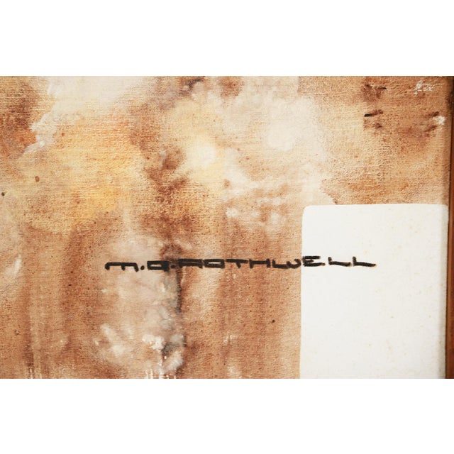 Mid-Century Modern Michael Quincy Rothwell Mid Century Abstract Expressionist Original Oil Painting Signed For Sale - Image 3 of 11