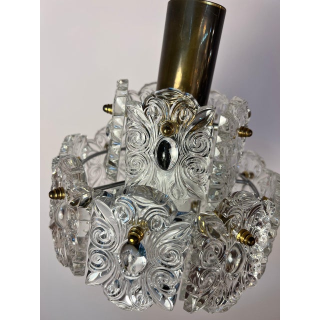 Metal Crystal Glass Pendant Lamp from Kinkeldey For Sale - Image 7 of 11