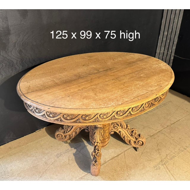 French Carved Oak Hunting Table, 1850 For Sale - Image 13 of 18