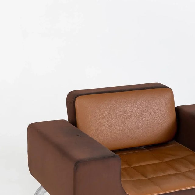 Set of Italian Brown Leather Lounge Chairs, 1970s For Sale - Image 14 of 15