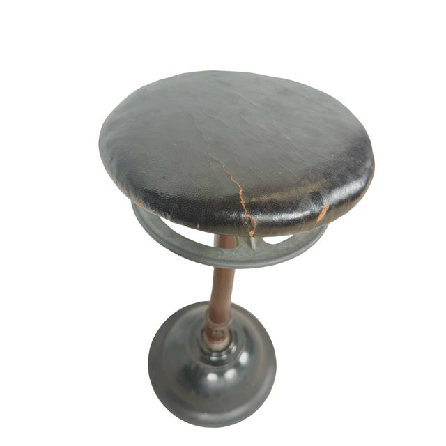 1930s Ritter Model C Adjustable Dental Operating Stool With Footrest For Sale - Image 11 of 18