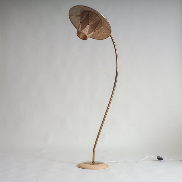 Vintage Floor Lamp with Pleated Shade, 1950s For Sale - Image 9 of 17