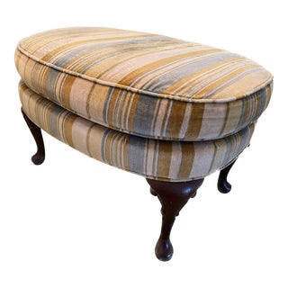 Upholstered Ottoman With Wood Legs For Sale
