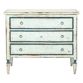 19th Century Spanish Chest in Duck Egg Blue For Sale