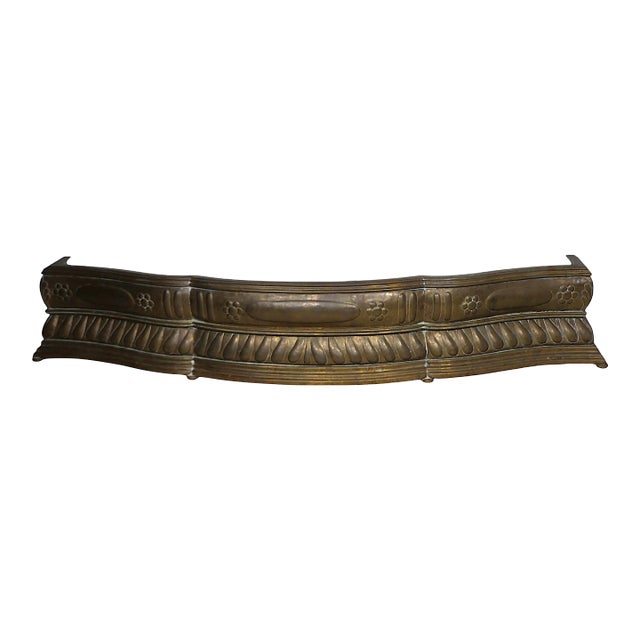 Exceptional Antique 19th Century Brass Fireplace Fender For Sale