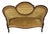 Vintage Victorian Style Gold Velvet and Walnut Settee For Sale