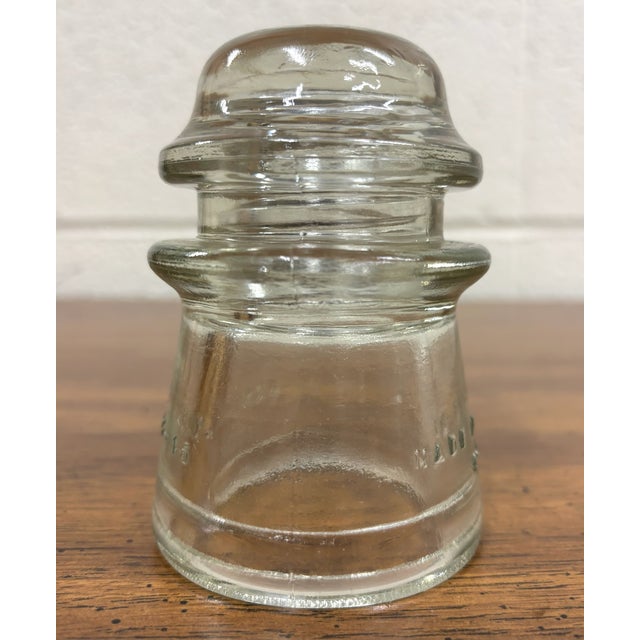 Vintage Hemingray 16 Clear Glass Insulator For Sale - Image 4 of 6