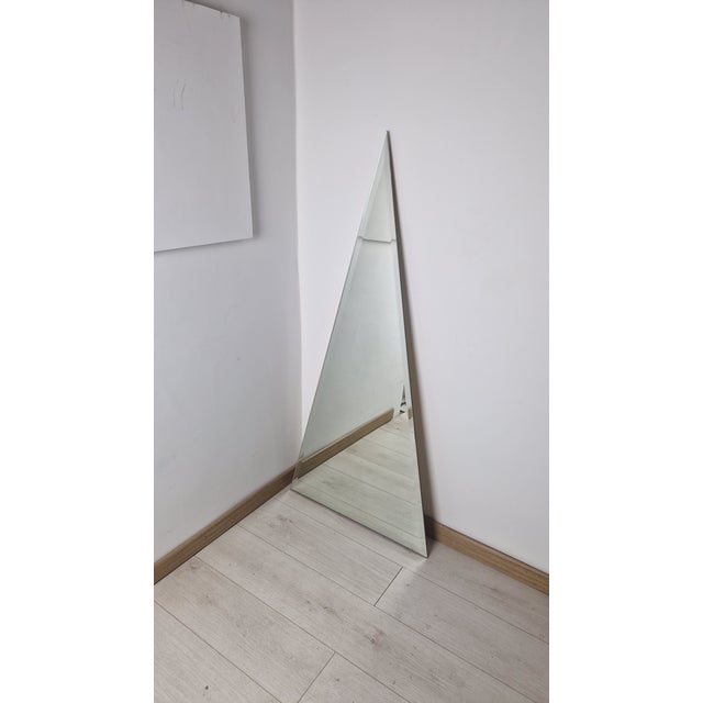 Triangular Beveled Glass Mirror in the style of Nanda Vigo for Acerbis, 1970s For Sale - Image 6 of 12