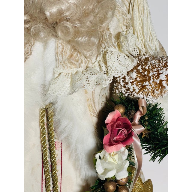 1960s Vintage White Santa Claus Christmas Holiday Tree Topper For Sale - Image 5 of 10