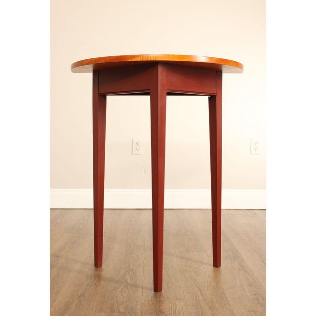 Wayne Kramer Shaker Style Demilune Tiger Maple Side Table For Sale - Image 4 of 12