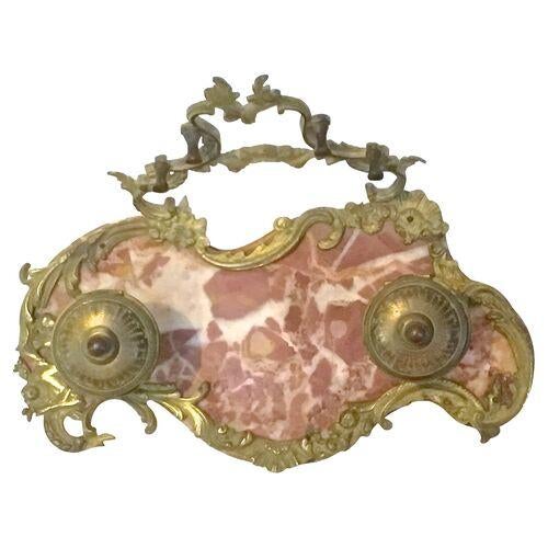 Antique Bronze & Marble Encrier For Sale - Image 4 of 4