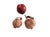 A charming set of two hand-molded terracotta pomegranate sculptures featuring intricate organic surface texturing and...