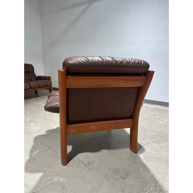 Ekornes ASA Vintage 1970s Teak and Leather Ekornes Attributed Montana Lounge Chair For Sale - Image 4 of 8